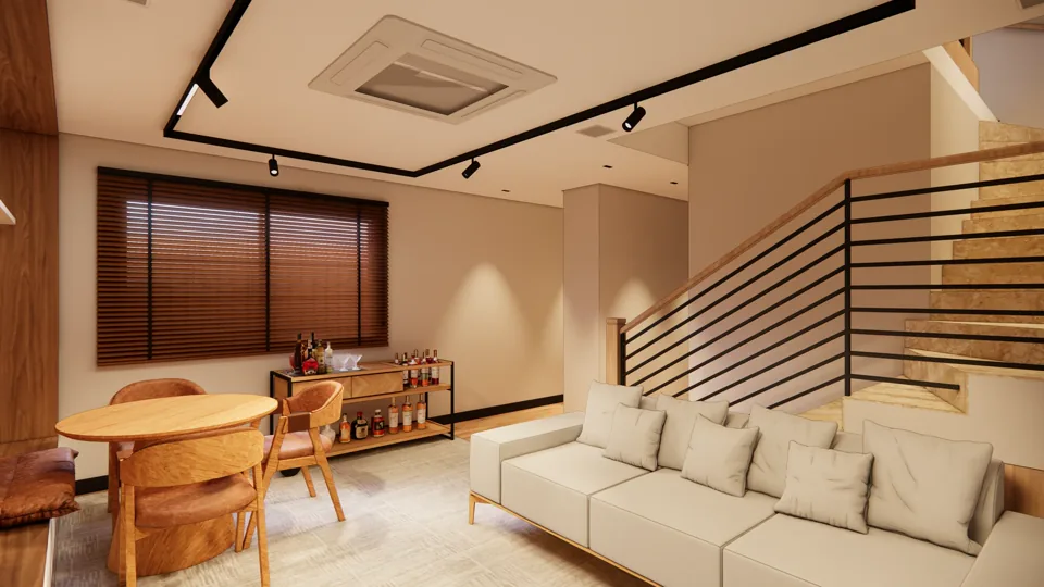 Estar, jantar e circulação de casa na Aclimação