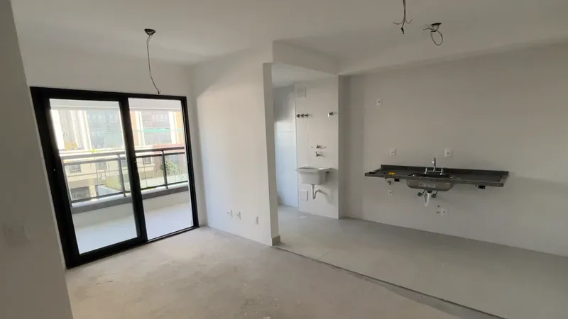 Sala, cozinha e estar no levantamento inicial